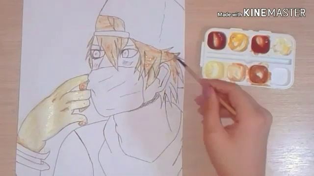 Я рисую аниме мальчика с соусами // кетчуп // майонез // горчица // смотреть онлайн