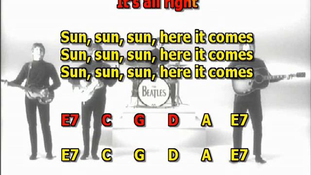 Here comes the sun Beatles no lead guitar instrumental lyrics chords cover смотреть онлайн