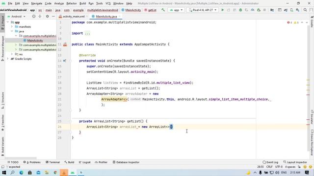 Multiple Selection mode for ListView in ? Android Studio ? using a Java programming language смотреть онлайн