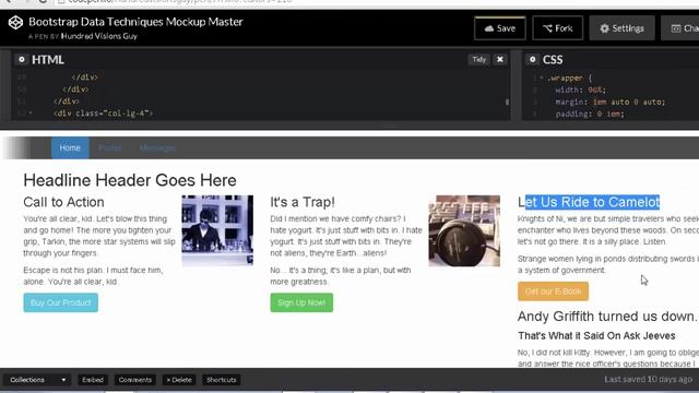 Using Bootstrap to Create Mockups from Wireframes Page Grid Part 2 смотреть онлайн