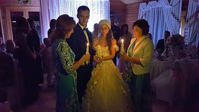 Свадьба Анастасии и Николая. Обряд снятие фаты с невесты. А также обряд со свечами. смотреть онлайн