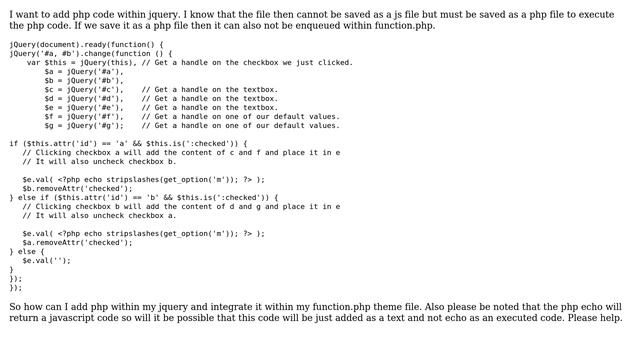 Wordpress: How to add php within jquery? смотреть онлайн