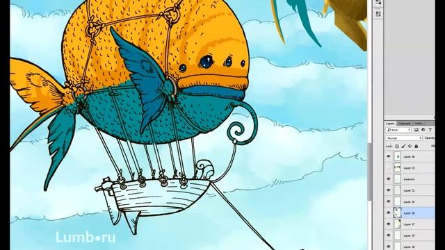 Покраска авторского комикса в Фотошоп | Comics painting in Photoshop смотреть онлайн