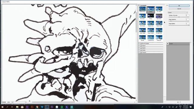 crisp black lineart tutorial in photoshop (ink scan to digital) смотреть онлайн