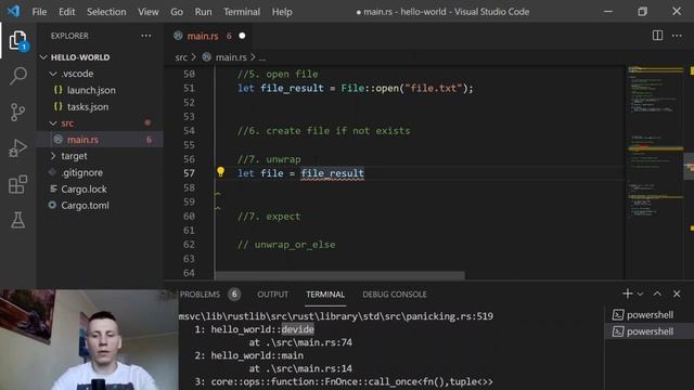 Обработка ошибок. Язык Rust. Error handling смотреть онлайн