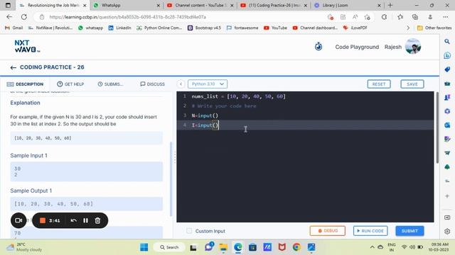 Coding Practice-26|Insert an Element #ccbp #nextwave #nxtwave #coding #python #list смотреть онлайн