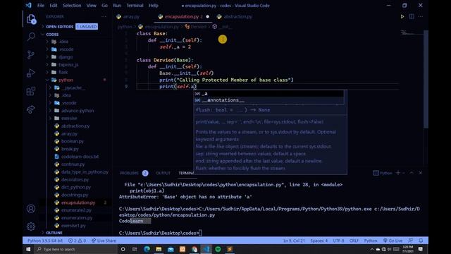 Encapsulation || Python Programming With Source Code #54 смотреть онлайн