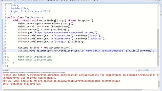 P23 - Perform Mouse Actions in Selenium WebDriver | Selenium | Java | смотреть онлайн