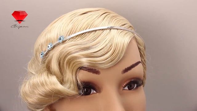 Bije.ru: Обруч для волос с покрытием белым золотом и кристаллами Swarovski Lettice (Леттис) смотреть онлайн