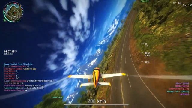 Stunt Plane vs Drift Car - 3 Laps at Race Track - Just Cause 2 Multiplayer (JC2MP) смотреть онлайн