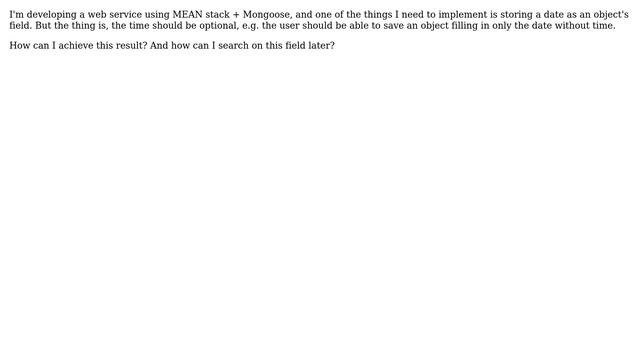 Databases: MongoDB - Store date and optional time as a field смотреть онлайн