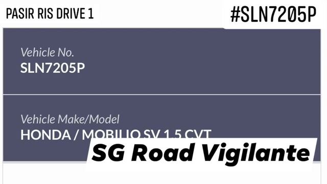 25Aug2020 1515hrs pasir ris drive 1 phv #SLN7205P honda mobilio sv beating red light смотреть онлайн