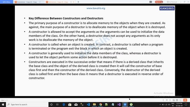 difference between constructor and destructor смотреть онлайн