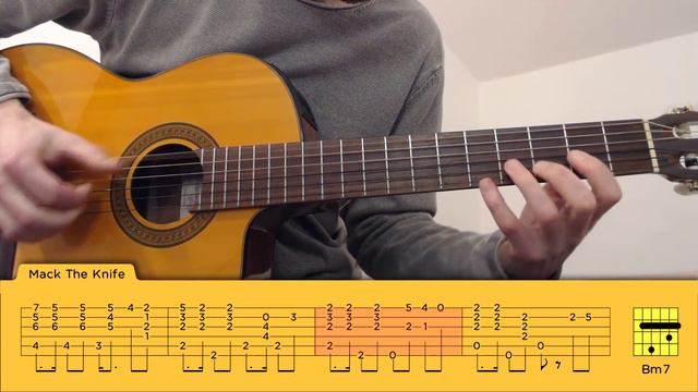 Mack the knife // Cover // Lesson // Fingerstyle // Tutorial // Tabs // Tab // How to play смотреть онлайн