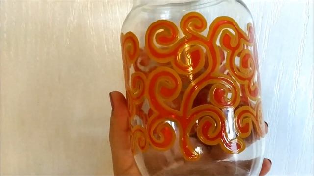 Расписала литровую банку, показываю смотреть онлайн