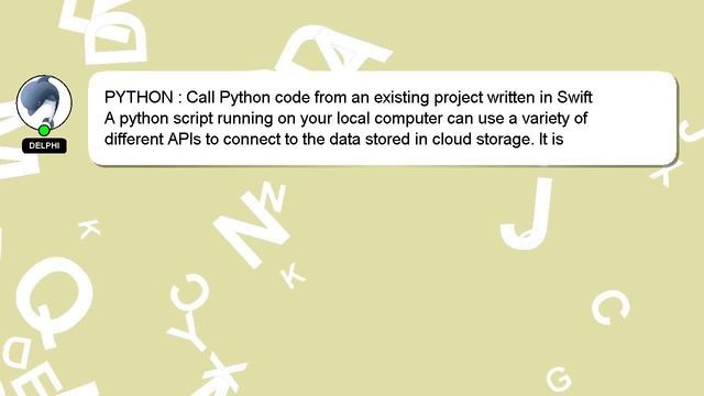 PYTHON : Call Python code from an existing project written in Swift смотреть онлайн