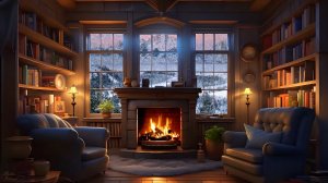 ? Сказочные зимние звуки природы и звук камина для релаксации ❄️ Метель и вьюга за окном для сна