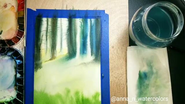 Simple Landscape Watercolor Painting