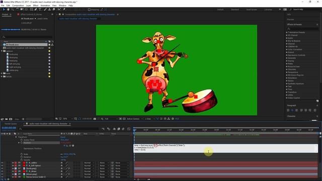 Audio react visualizer with dancing character - After Effects expressions tutorial смотреть онлайн