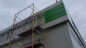 Фасад, Пятерочка, монтаж вентилируемого фасада #строительство #стройка #фасад