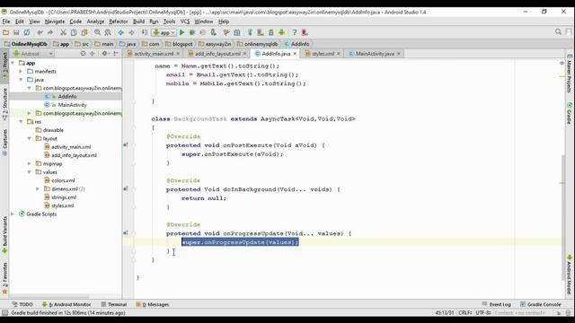 Android online Database - Data Insertion. смотреть онлайн