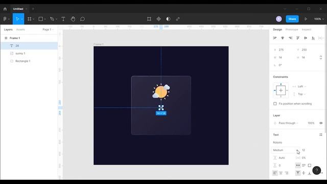 Trendy Glass Morphism Effect - Weather Card - Figma Tutorial. #glassmorphism #figma #tutorial