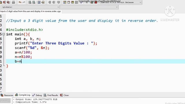 How to input three digit integer and Display it into reverse order in C Programming смотреть онлайн