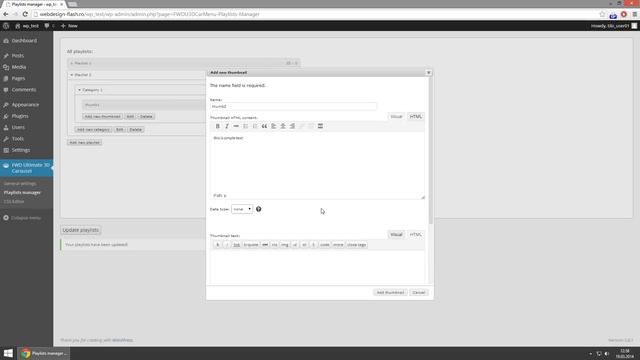 Ultimate 3D Carousel Wordpress Plugin admin panel demo смотреть онлайн