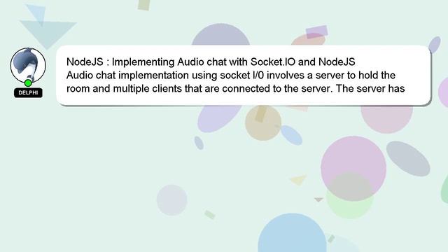NodeJS : Implementing Audio chat with Socket.IO and NodeJS смотреть онлайн