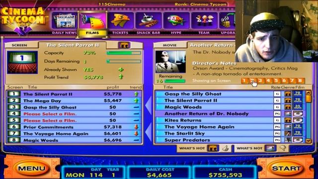 Cinema Tycoon Gold Lets Play! Episode 5: GOT 1 MILLION DOLLARS... now what? смотреть онлайн