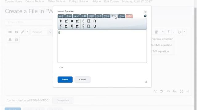 D2L Brightspace v10.7 Daylight Using the Equation Editor Demo смотреть онлайн