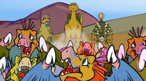 Quicksand! Triceratops Vs Velociraptor | Dinosaur Songs from Dinostory by Howdytoons S2E6