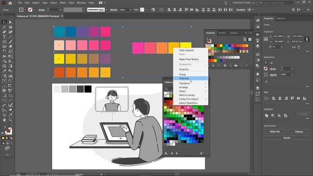 Custom Colour Palette in Illustrator смотреть онлайн