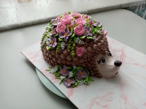 Торт ' Ёжик' . Украшение торта. Оформление торта..