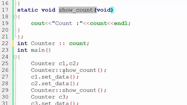 86. Static Member Function in C++ (Hindi) смотреть онлайн