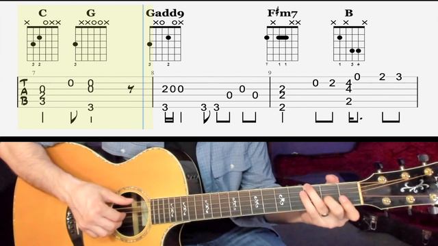 Yesterday fingerstyle guitar lesson with tabs - Easy Version for Beginners смотреть онлайн