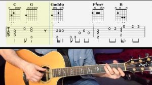 Yesterday fingerstyle guitar lesson with tabs - Easy Version for Beginners