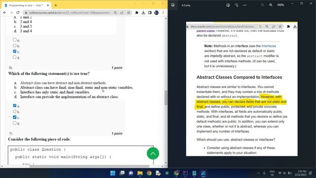 NPTEL Programming in Java Week 5 Quiz answers with detailed proof of each answer смотреть онлайн