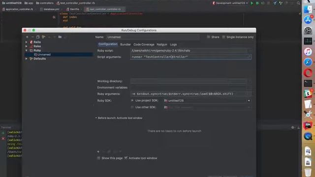 debugging rails runner with RubyMine смотреть онлайн
