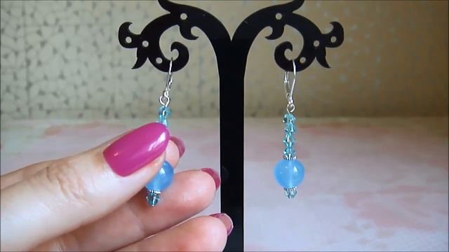 Обзор готового украшения.  Серьги из нефрита (продажа)