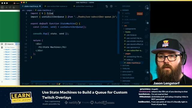 Use State Machines to Build a Queue for Custom Twitch Overlays — Learn With Jason смотреть онлайн