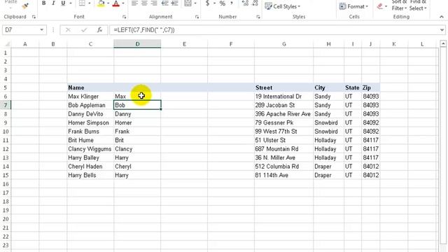Excel 2013: LEFT, SEARCH And FIND Functions смотреть онлайн