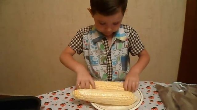Кукуруза в Духовке. Самый лучший рецепт. Готовят дети. смотреть онлайн