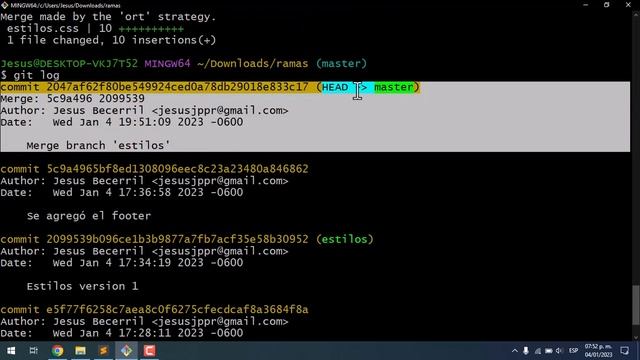 Git y Github #9 Unir ramas (Git Merge) смотреть онлайн