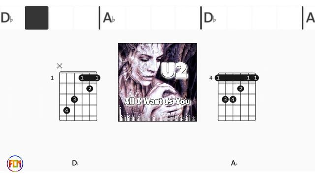 U2 All I Want Is You FCN GUITAR CHORDS & LYRICS - ONLY DRUMS смотреть онлайн