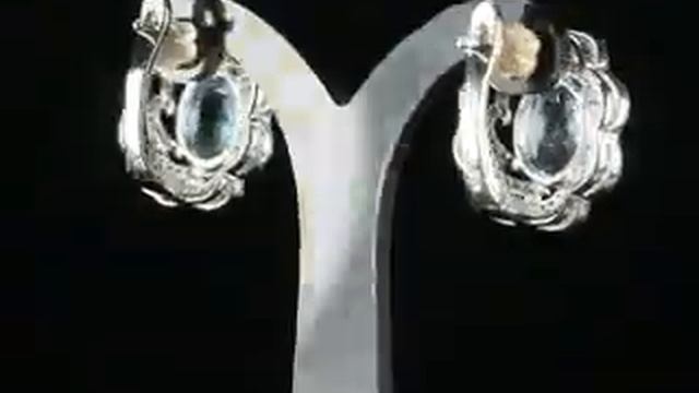 Серьги серебро 925 с голубым топазом смотреть онлайн
