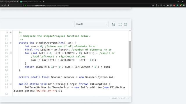 Hackerrank: Simple Array Sum смотреть онлайн