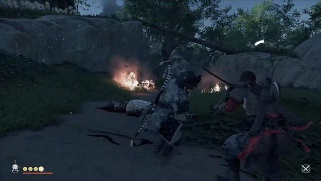 Ghost of Tsushima - Winding trail: Two Mongols Standoff Fight, Flamming Arrows Gameplay PS4P (2020) смотреть онлайн