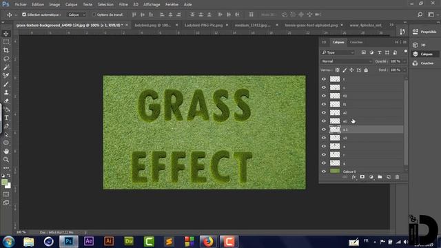 Photoshop tutorial: How to create grass text effect PS cc смотреть онлайн