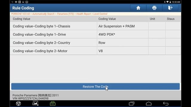 PORSCHE PANAMERA 970 (2011) CODING BACKUP AND RESTORE C11006 C11007 BY LAUNCH X431 PAD3 смотреть онлайн